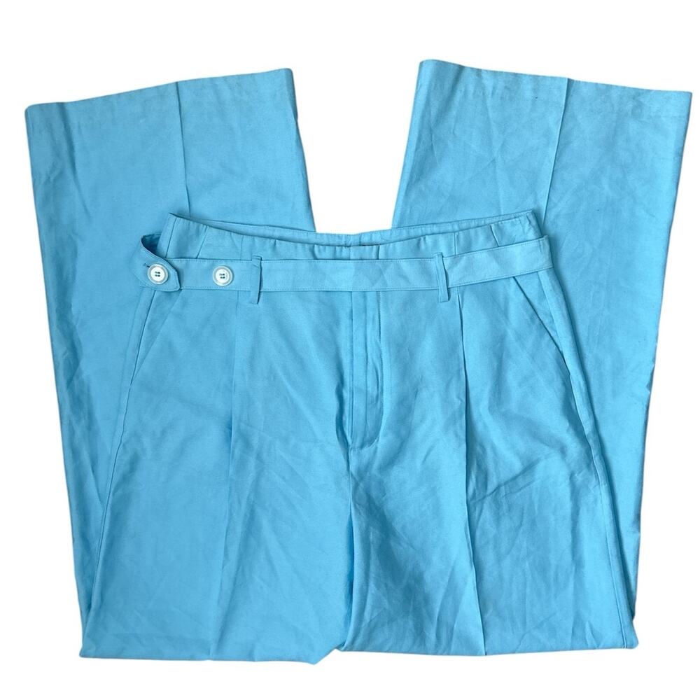Zara Light Blue Wide Leg Trousers - Picture 5 of 7